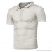 Mens Summer Leisure Fashion Colorblock Lapel Sport Short Sleeve Henley Shirt Tops Gray B07QD6HBNR